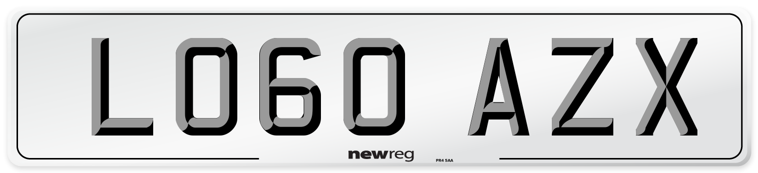 LO60 AZX Number Plate from New Reg